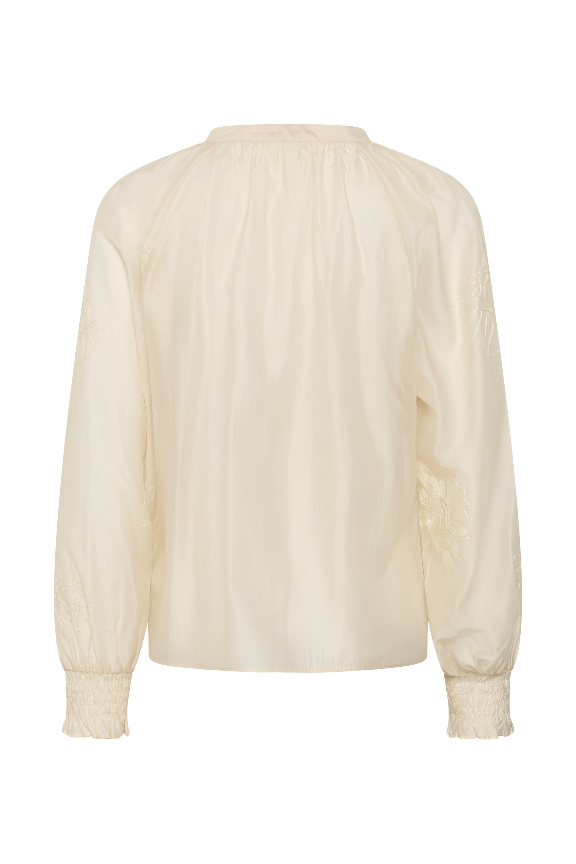 Part Two Cheyanne White blouse with long sleeves on a white background