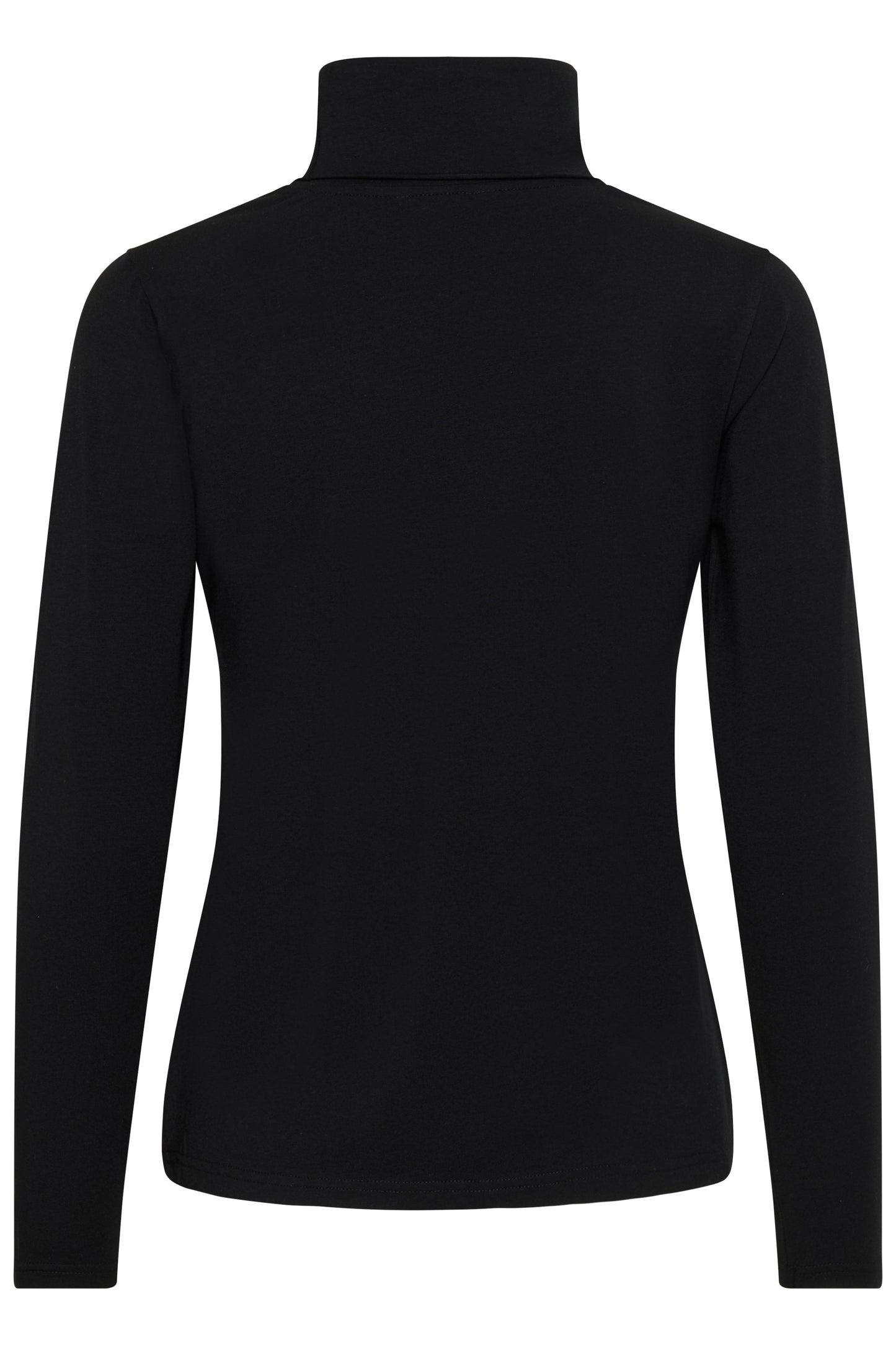 Part Two Efinas Polo Neck Top in Black view is on a white background