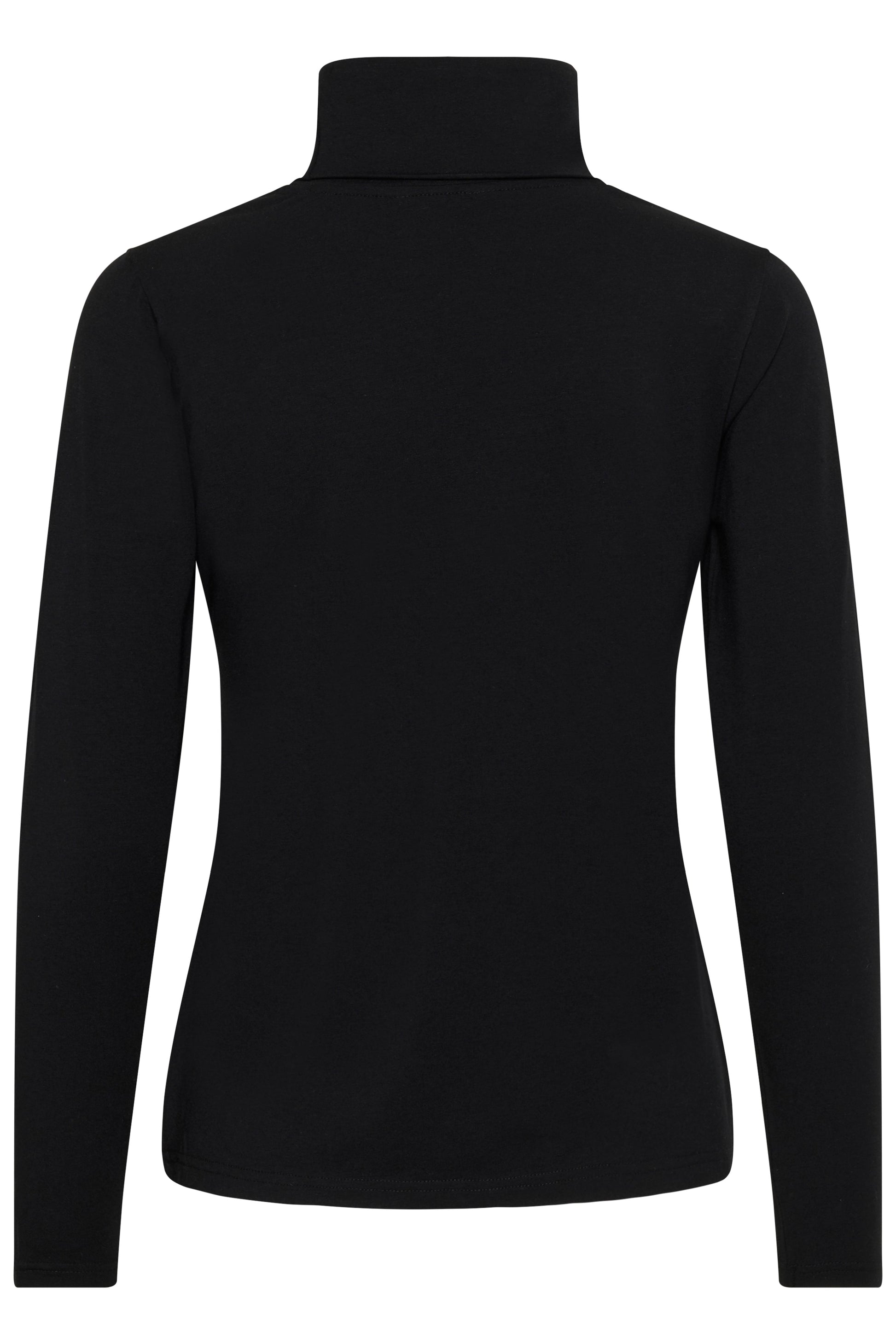 Part Two Efinas Polo Neck Top in Black view is on a white background