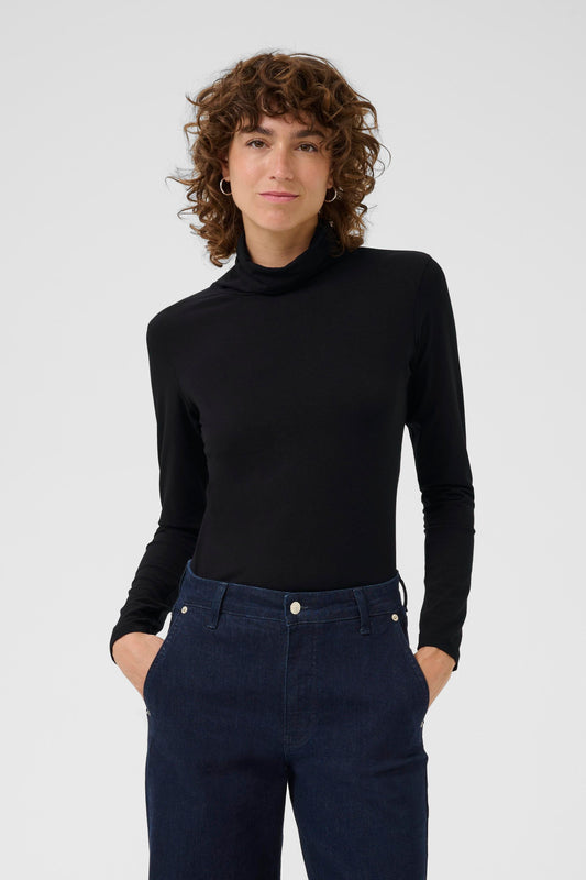 Part Two Efinas Polo Neck Top in Black