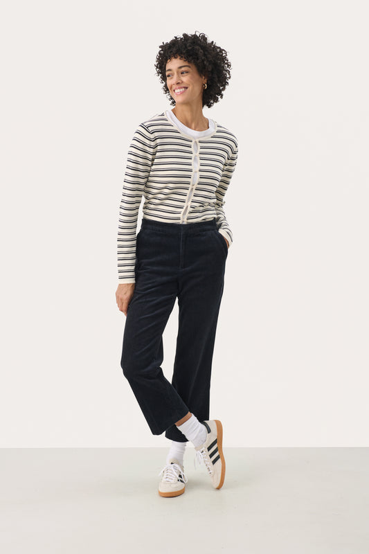 Part Two Mishas Corduroy  Trouser - Dark Navy on model