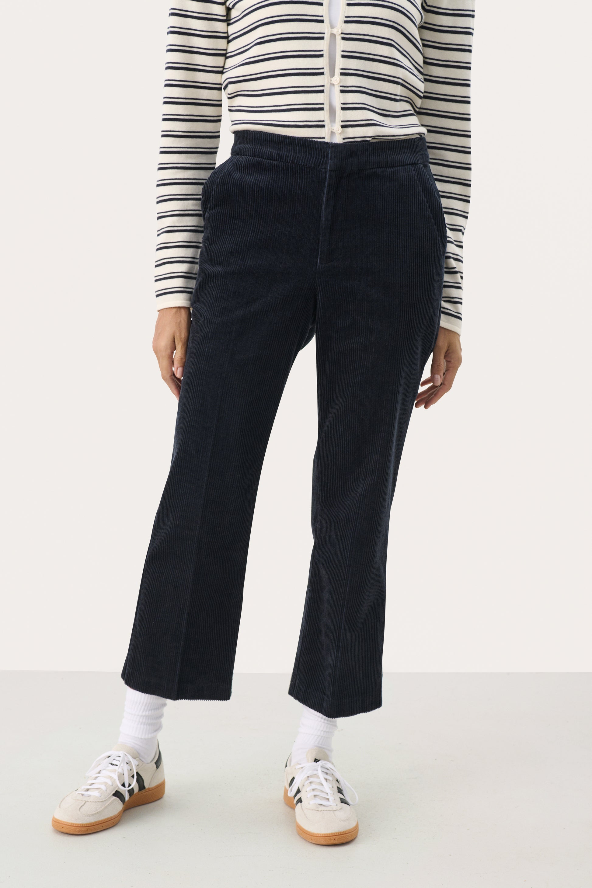 Part Two Mishas Corduroy  Trouser - Dark Navy 
