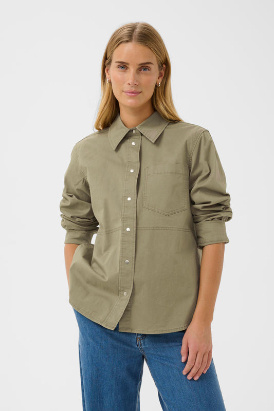 Part Two Nayla Shirt/Jacket in Vetiver Green