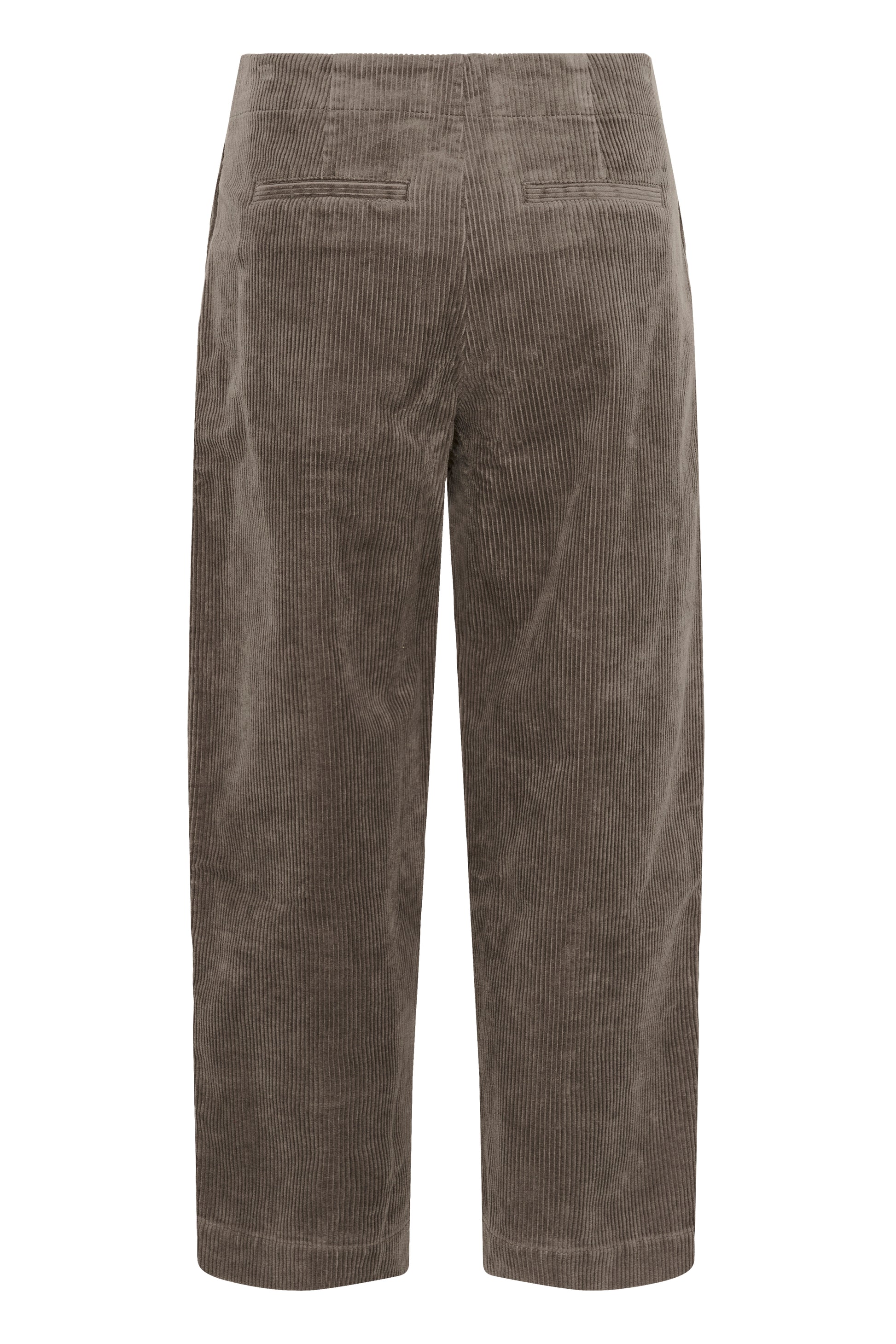 The falcon brown  part two netta cord pants, on a white background