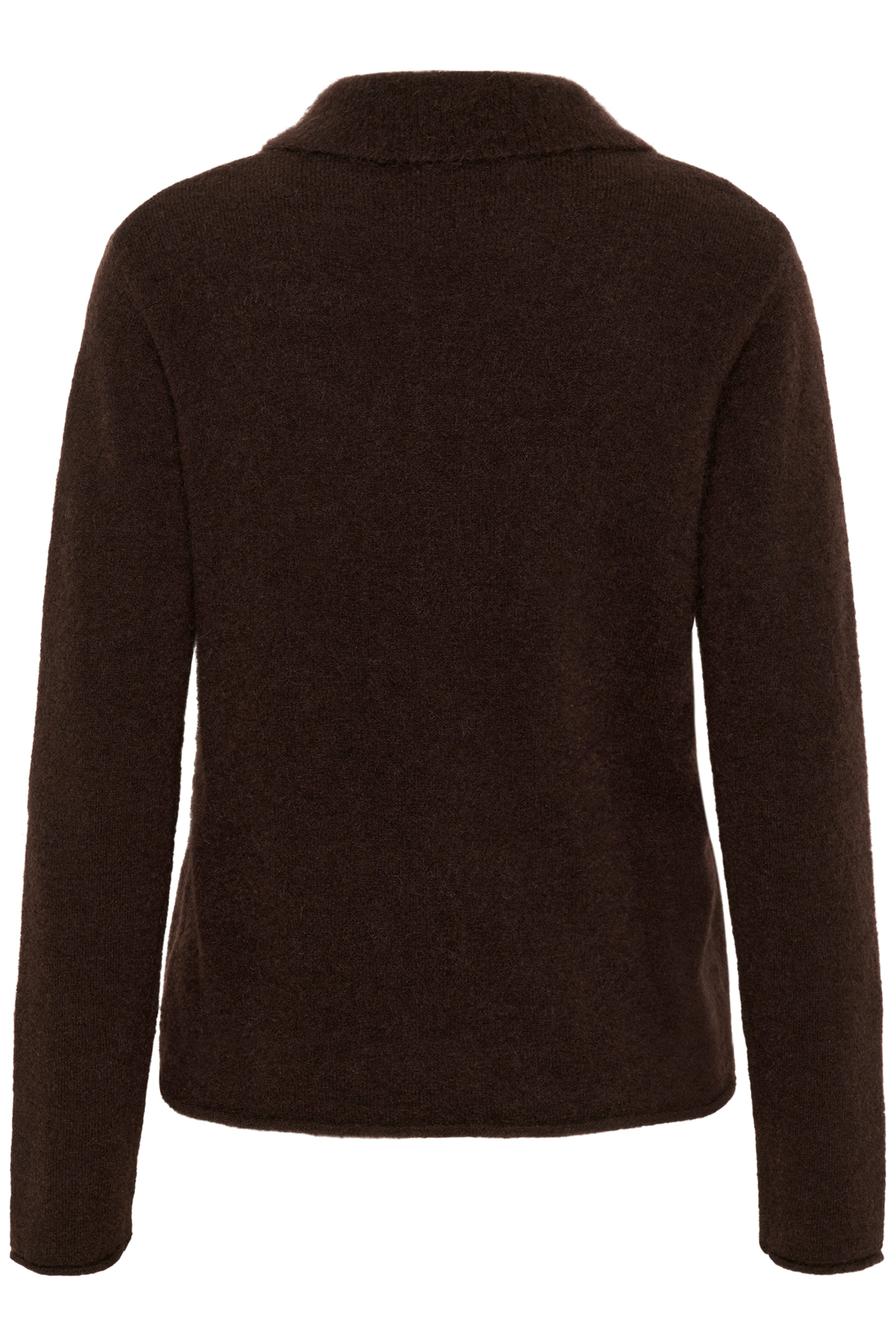 Part Two Silya Pullover - Ganache Melange  view from back.  On a white background