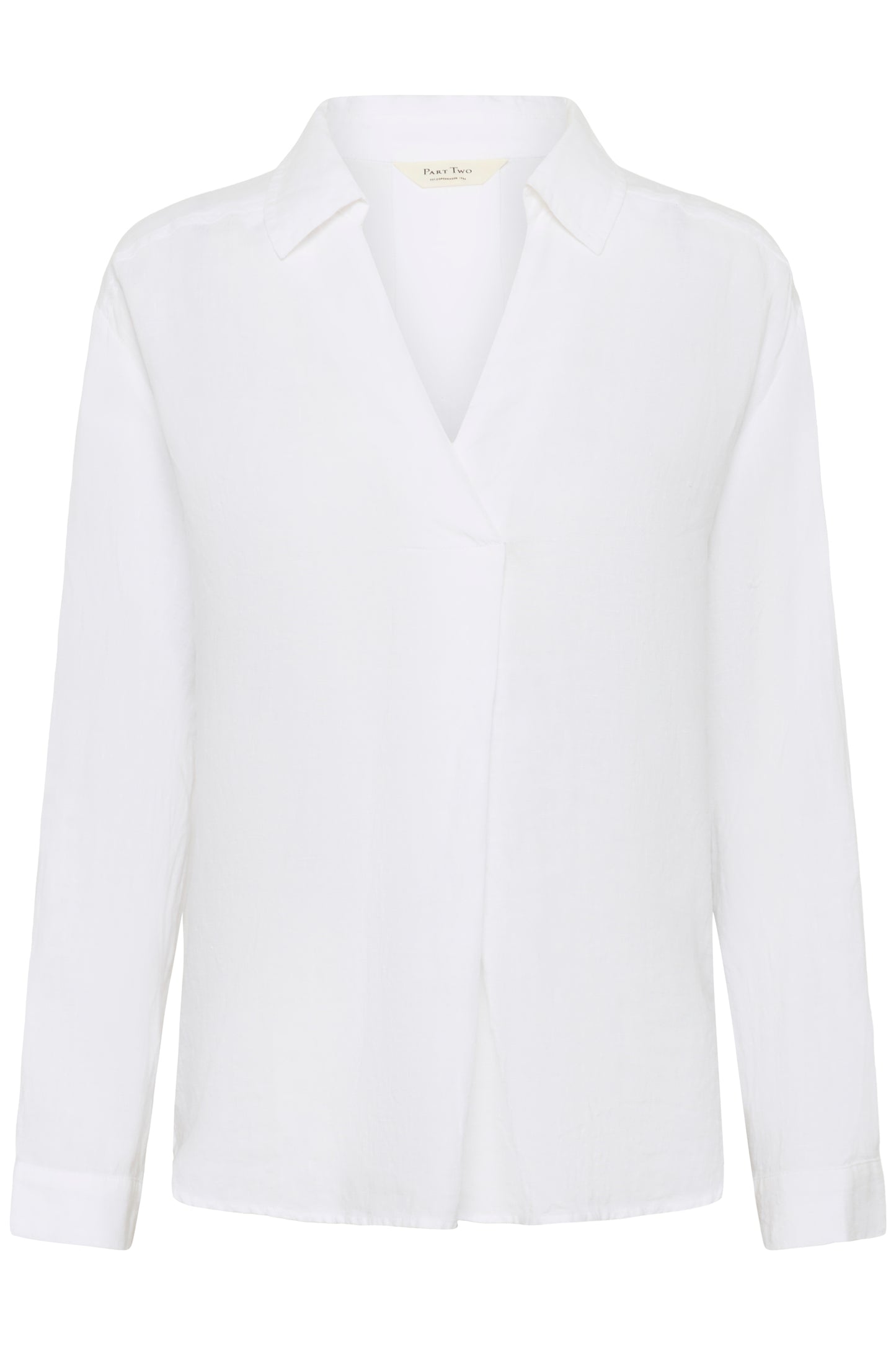 Part Two White Linen Ayo Shirt on a white background