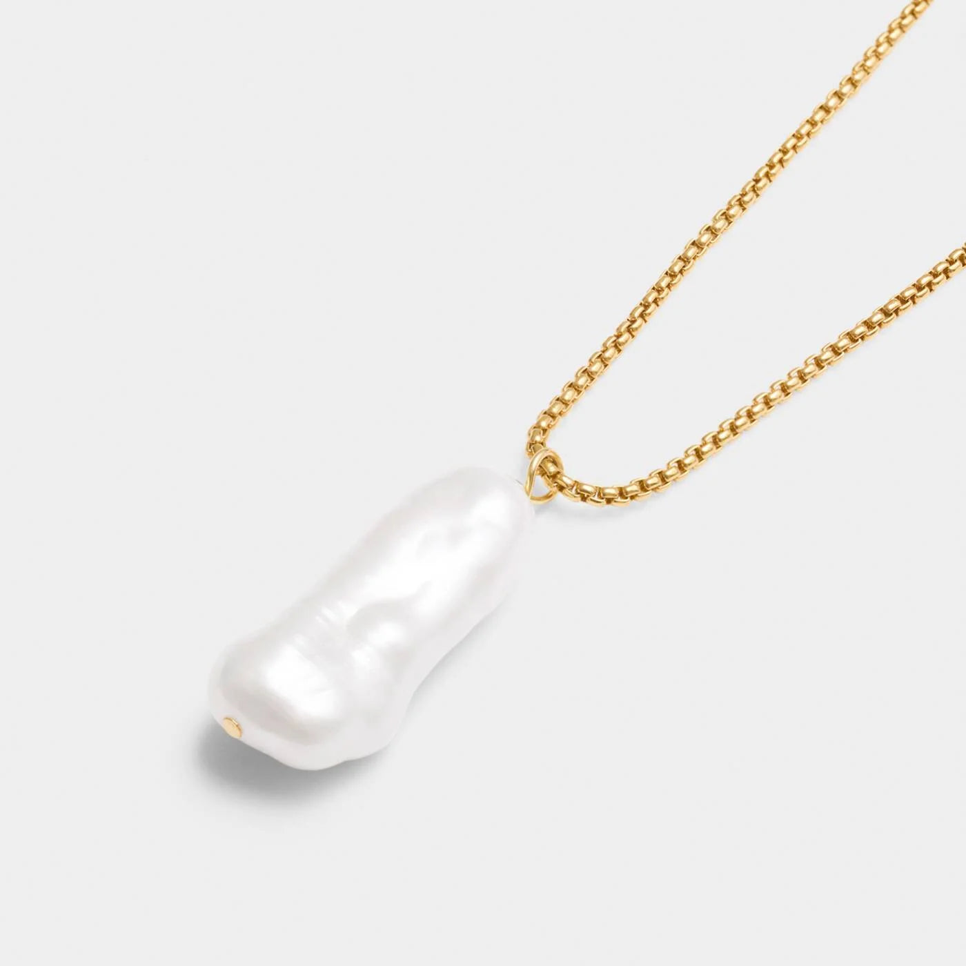 Katie Loxton Pearl Lustre Waterproof Gold Lariat Necklace featuring real freshwater pearls