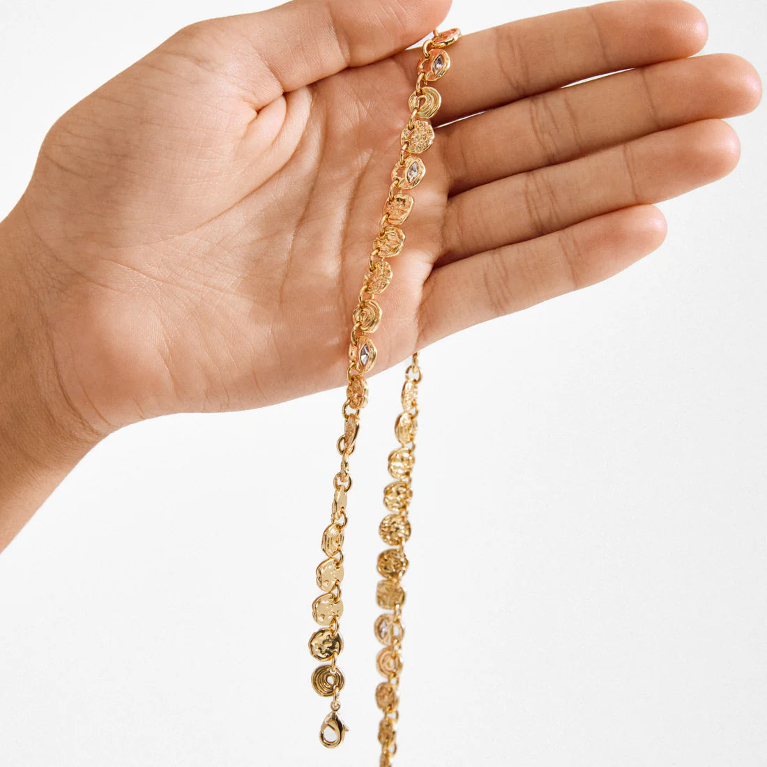 Pilgrim Fire Coin Necklace Gold Plated  on hand