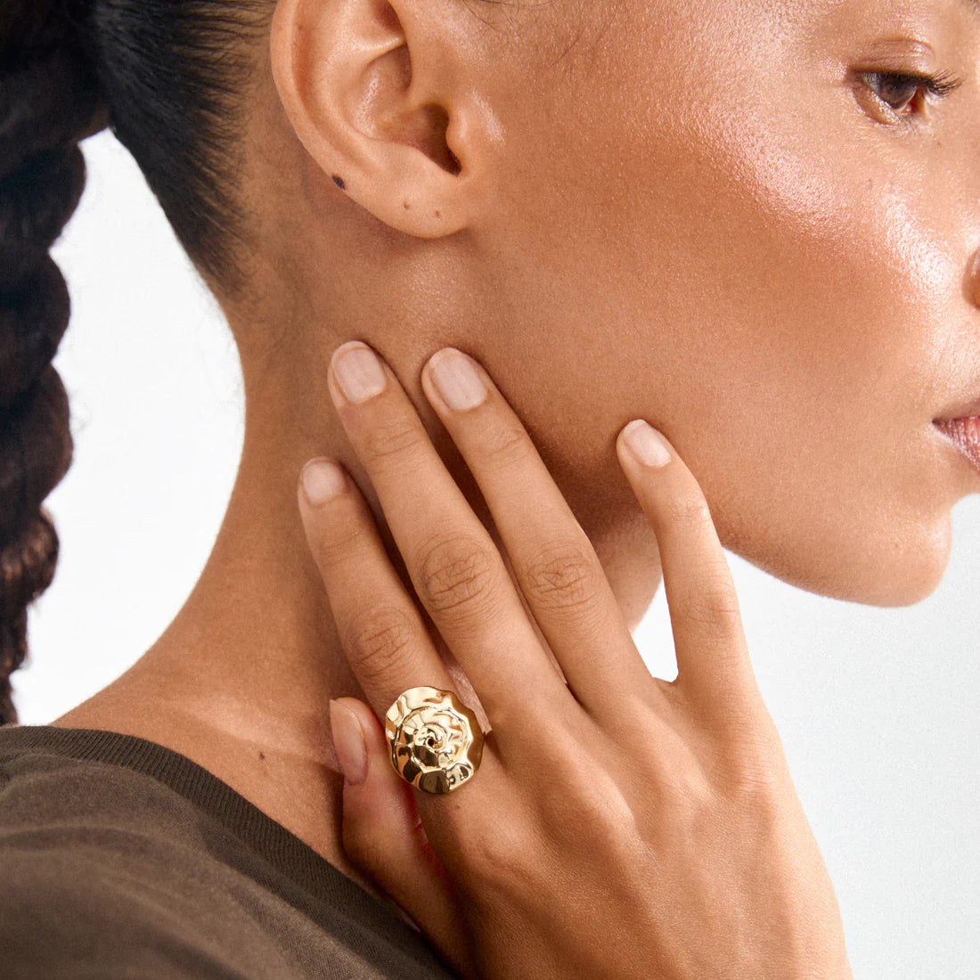 Pilgrim Gold Plated Haze Ring on Model