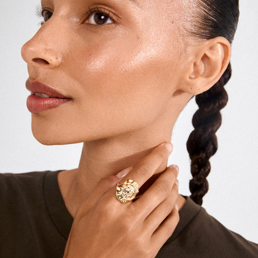Pilgrim Gold Plated Haze Ring on Model