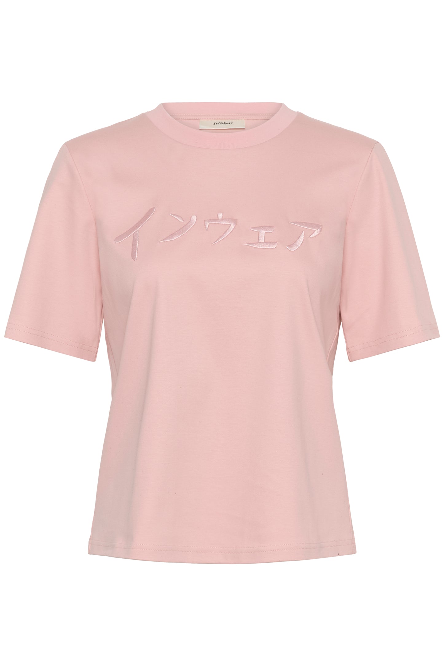 Inwear Pink Aliston T-shirt with embroidered Japanese letters on 