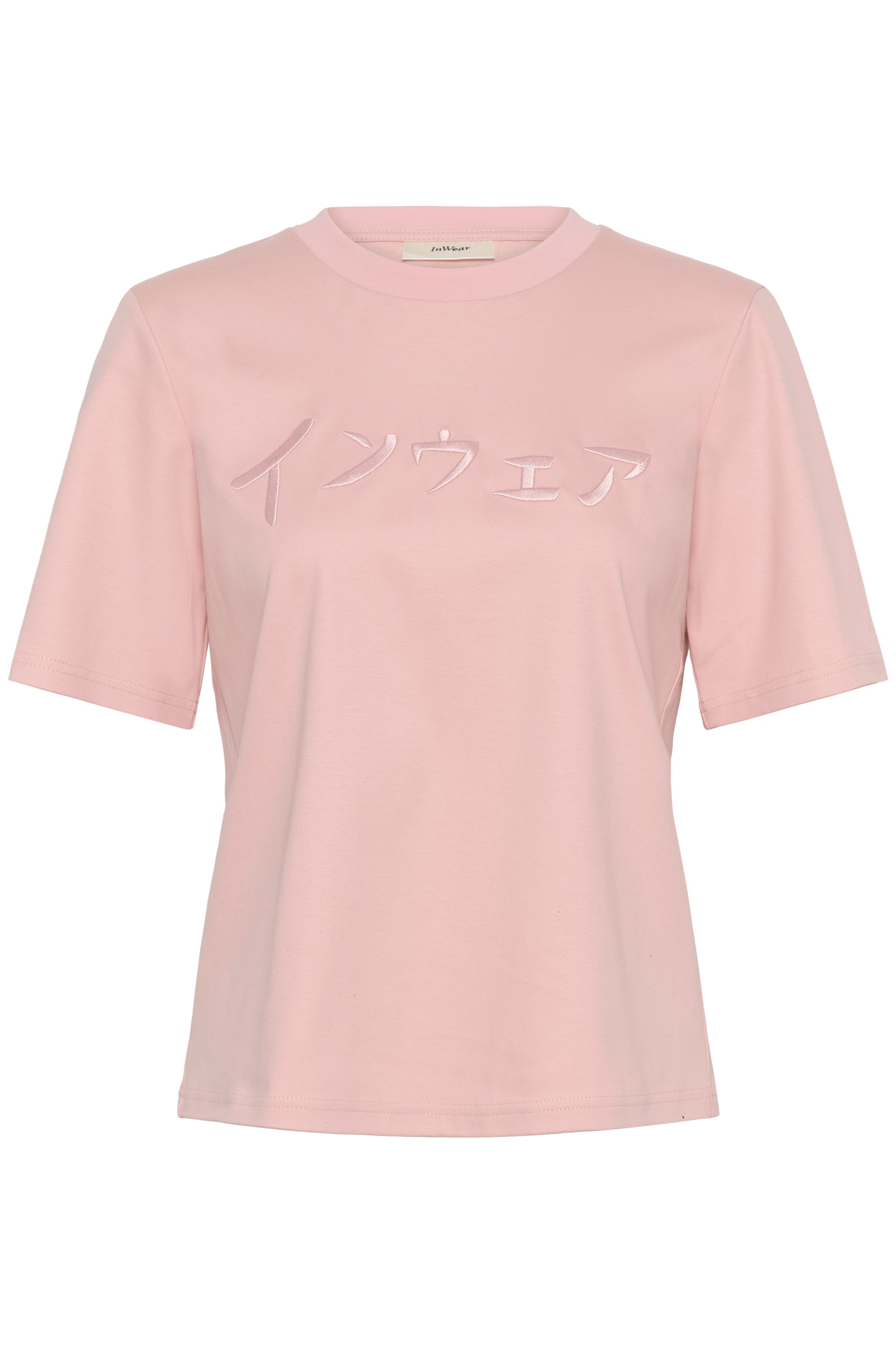 Inwear Pink Aliston T-shirt with embroidered Japanese letters on 