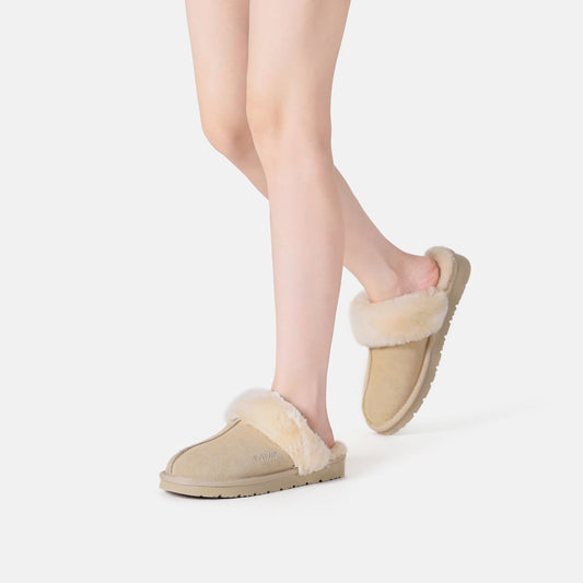 Everau Raven Slipper – Sand - Soft Australian Sheepskin Comfort - uk-4