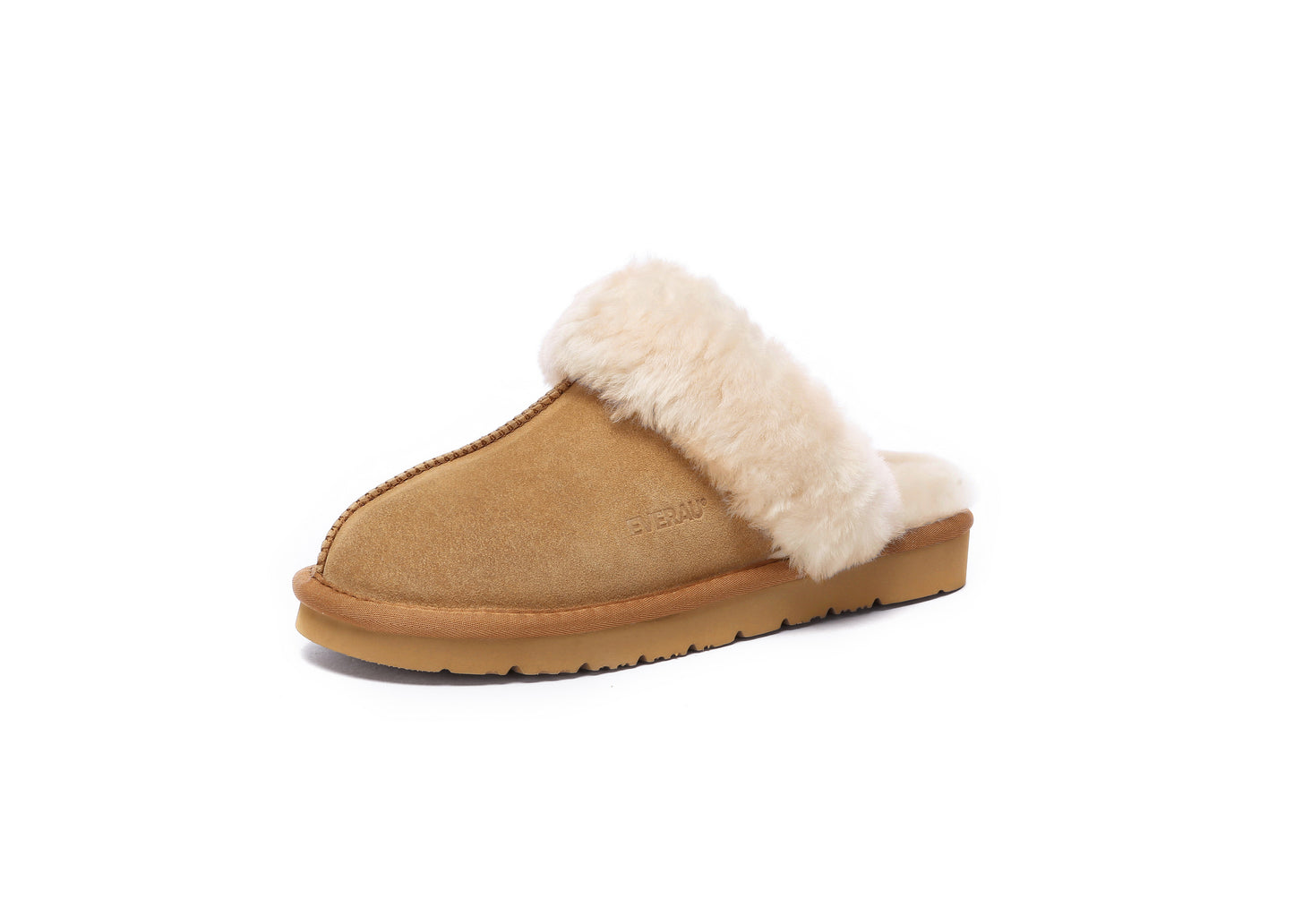 Everau Raven Sheepskin Slippers in Chestnut