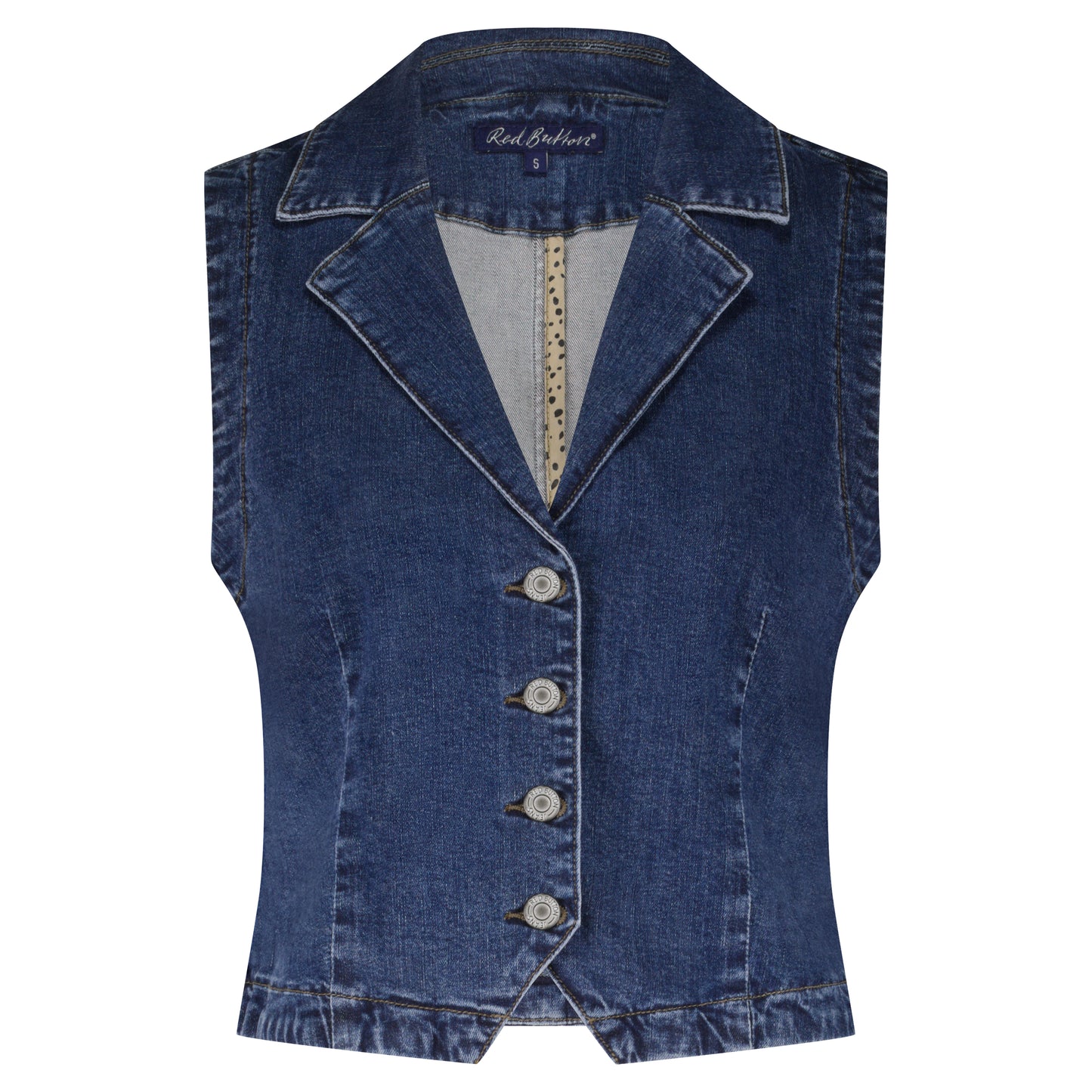 Red Button Waistcoat - Dark Stone Used - xs