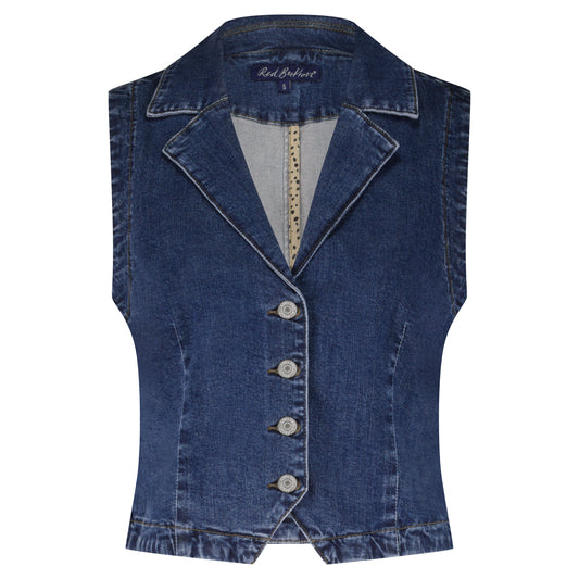 Red Button Waistcoat - Dark Stone Used - xs