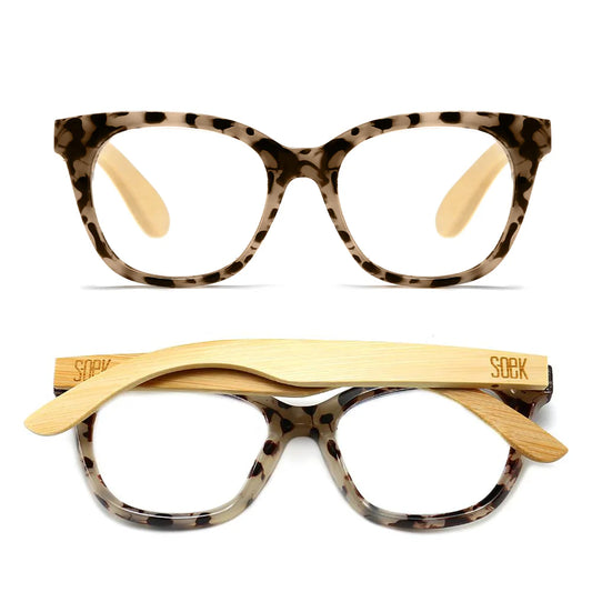 SOEK Lila Grace Ivory Tortoiseshell Readers with wooden arms