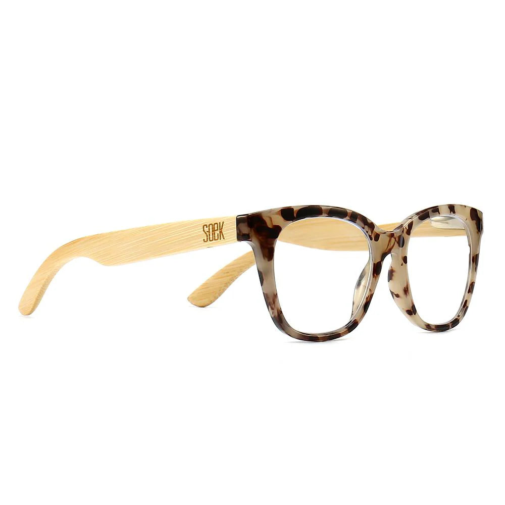 SOEK Lila Grace Ivory Tortoiseshell Readers with wooden arms