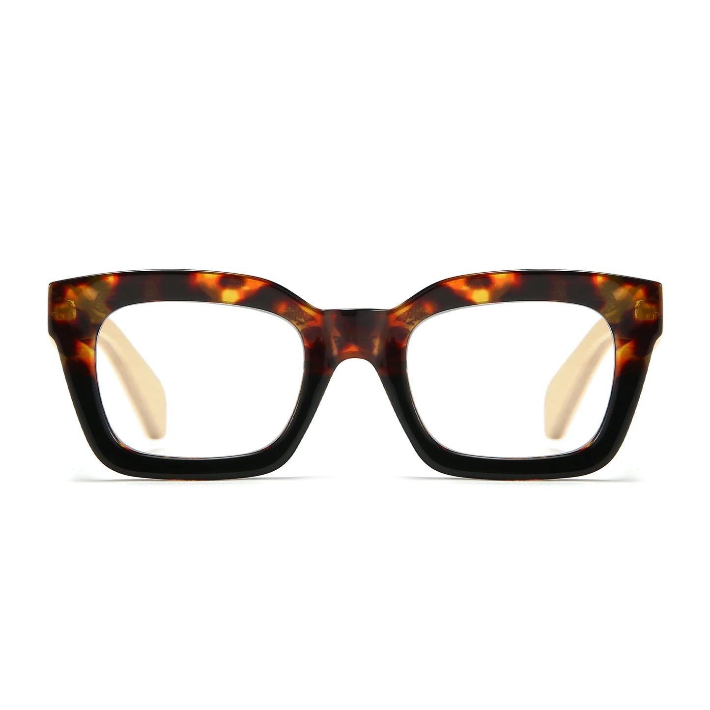 SOEK Zahara Toffee  Tortoiseshell Readers with wooden arms