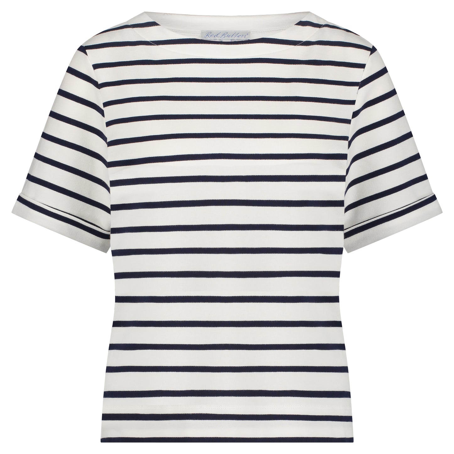 Red Button Terry Stripe T-Shirt