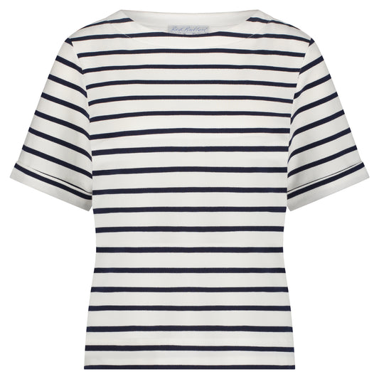 Red Button Terry Stripe T-Shirt