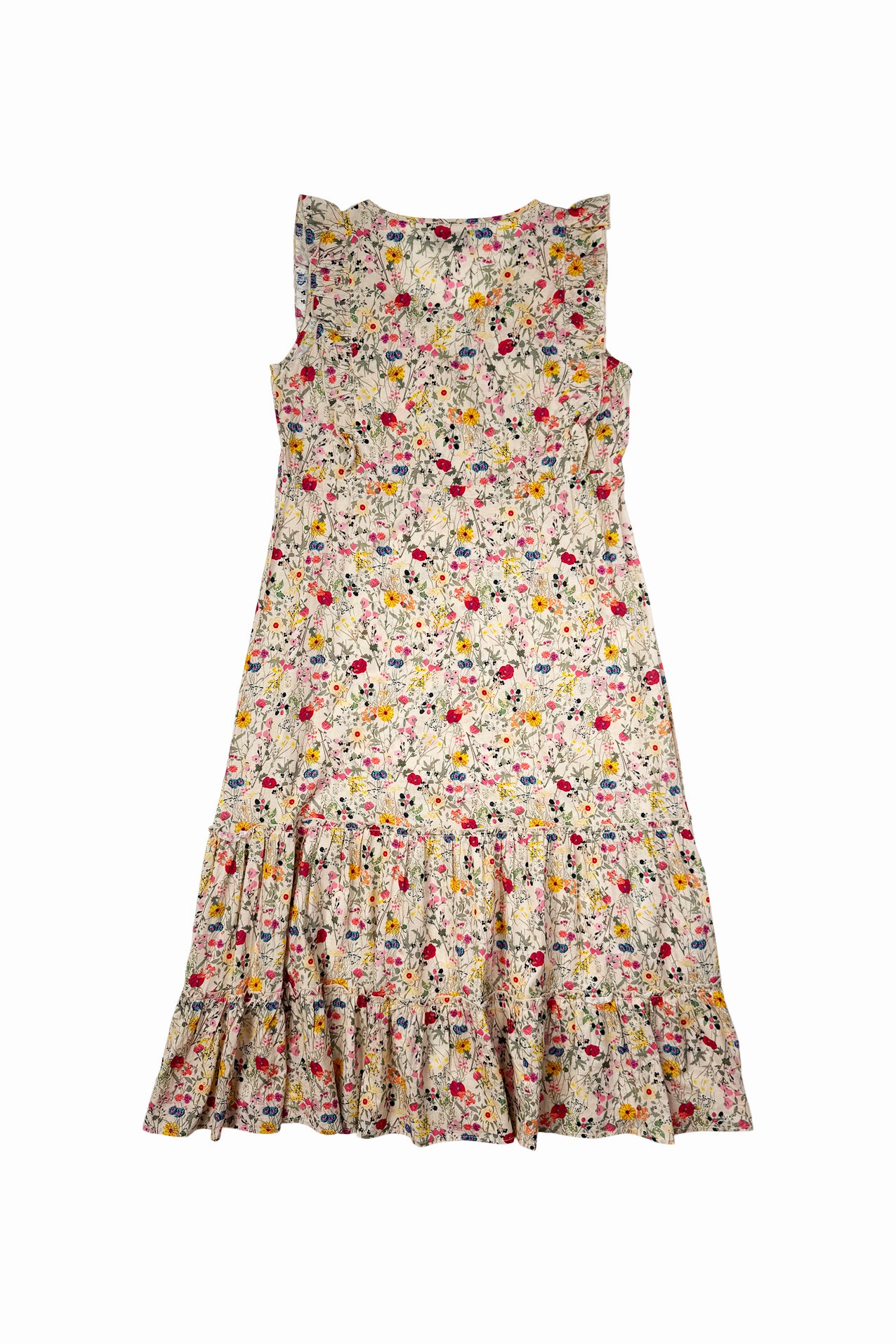 Lollys Laundry Samo midi dress with floral print, V-neck and short sleeves