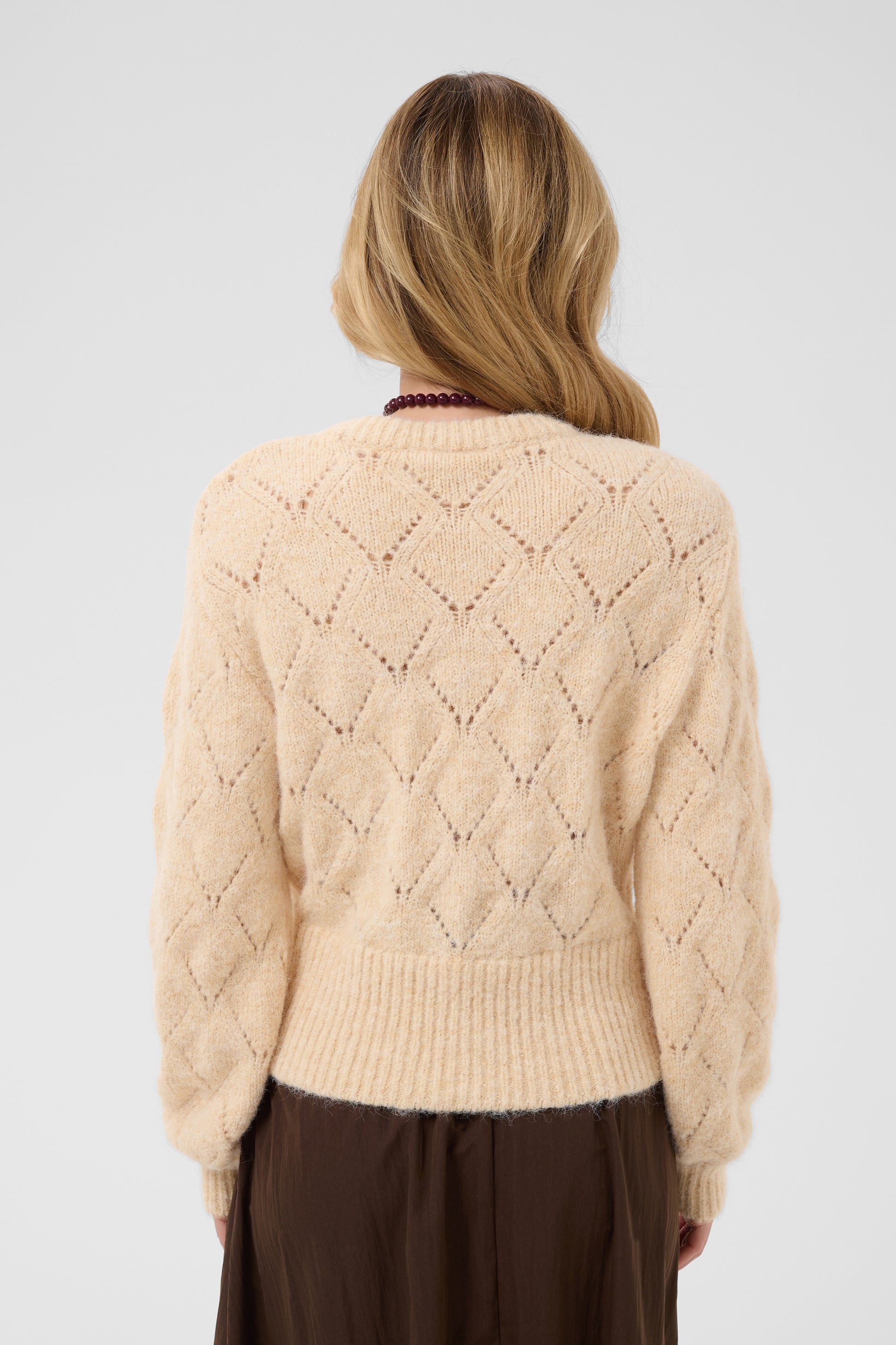 Saint Tropez Tabbatha Pullover in Rutabaga Melange with soft pointelle knit and relaxed fit