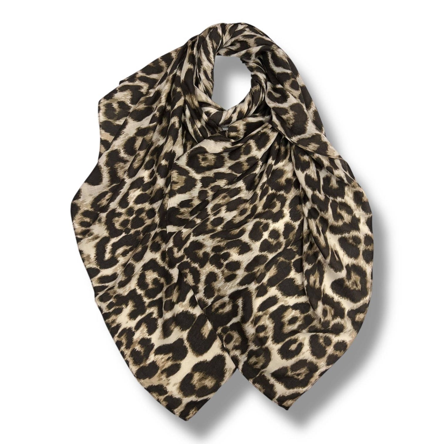 Leopard print scarf on a white background