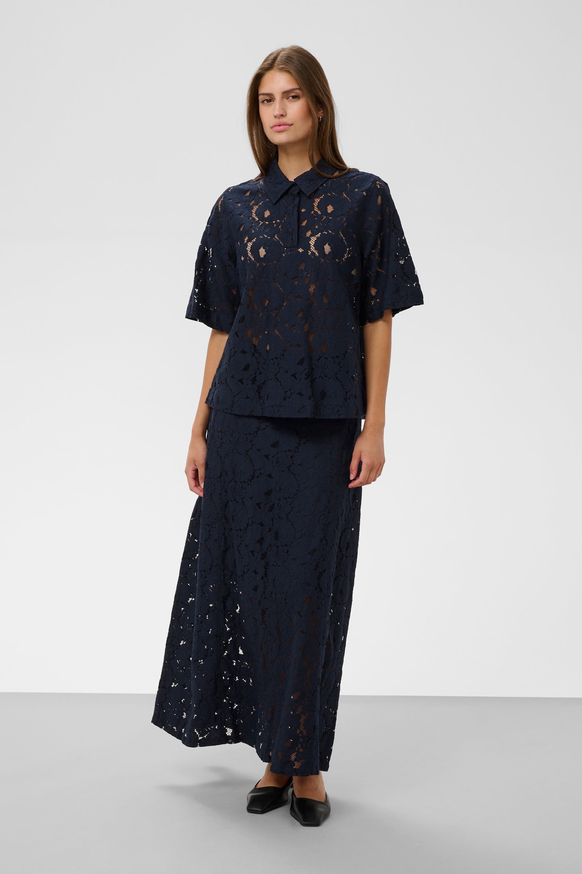 Soaked Taya Lace Blouse in Night Sky