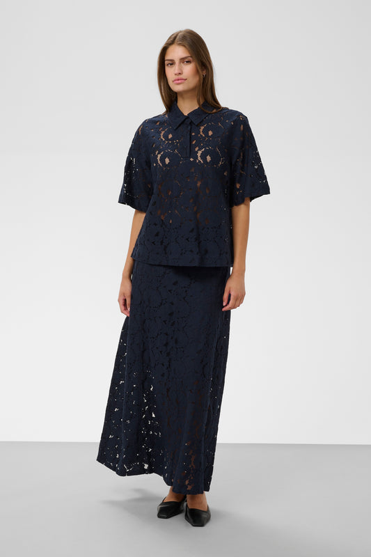 Soaked Taya Lace Blouse in Night Sky