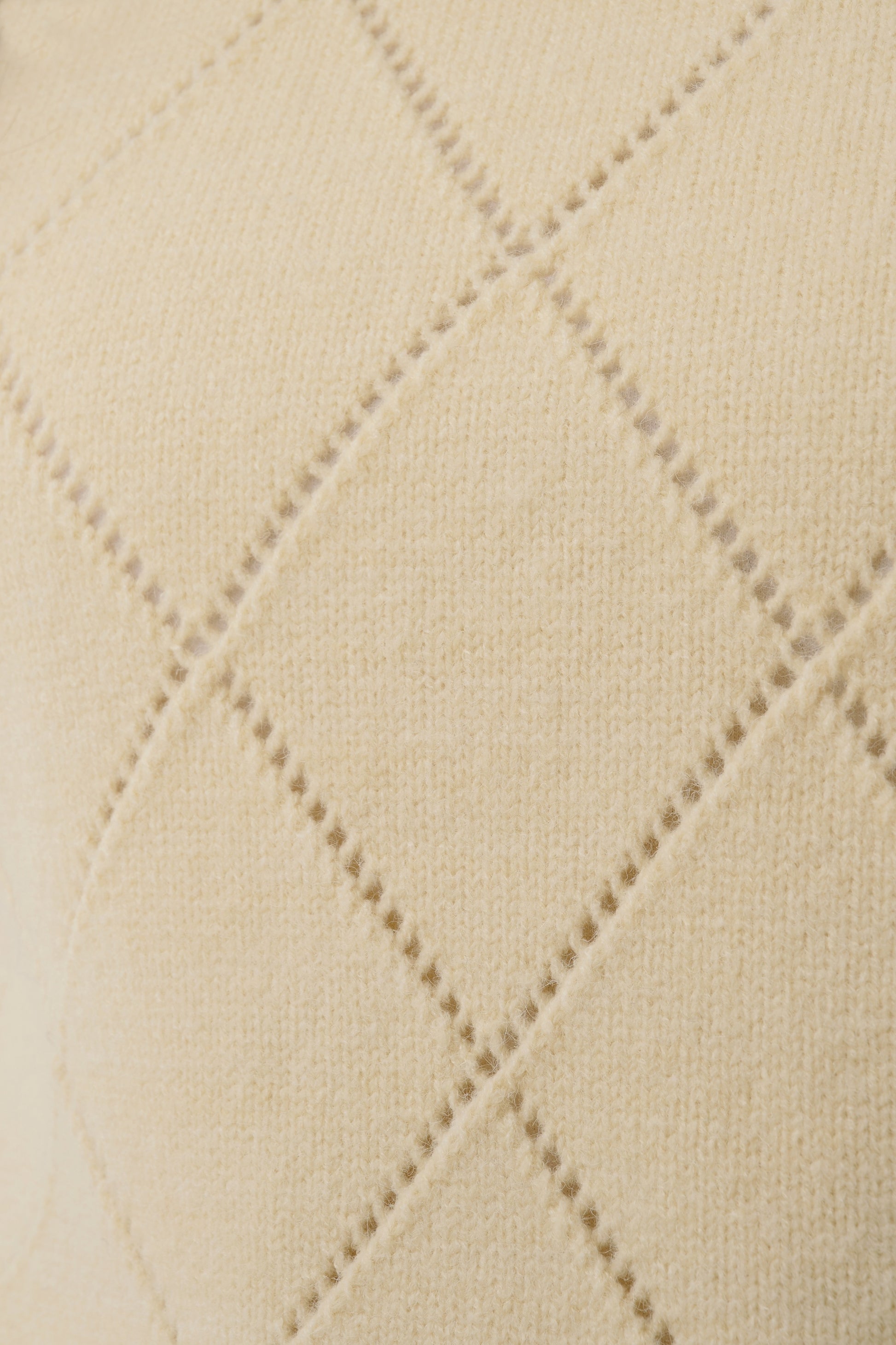 Saint Tropez Theresa Vest in Frozen Dew cream with subtle diamond knit pattern and sleeveless design