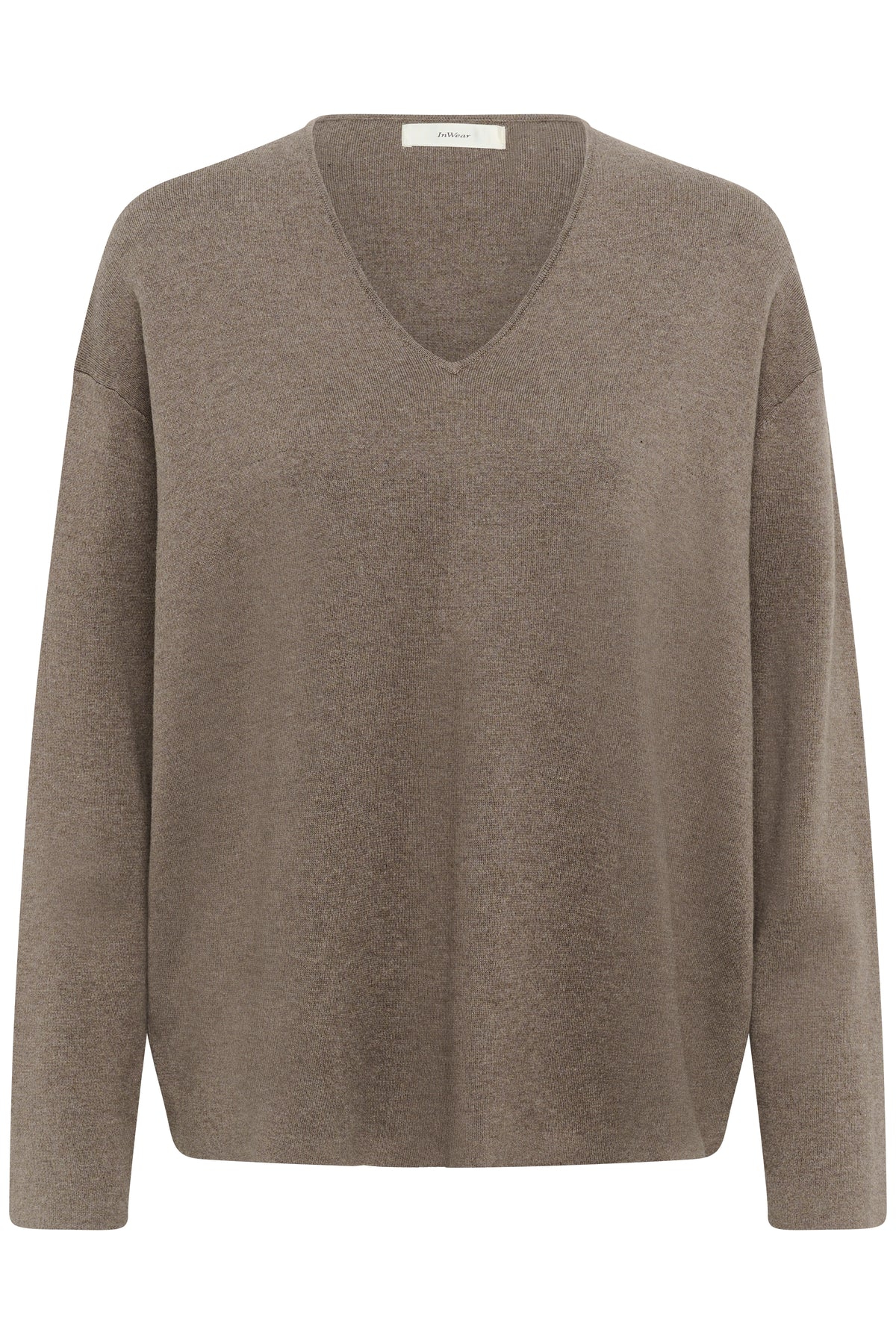 Inwear Tilda V Neck jumper in brown/grey colour