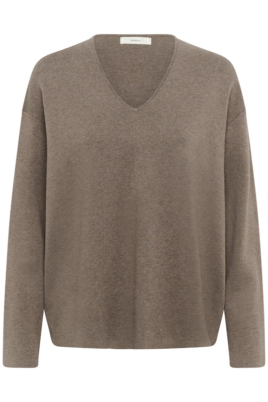 Inwear Tilda V Neck jumper in brown/grey colour