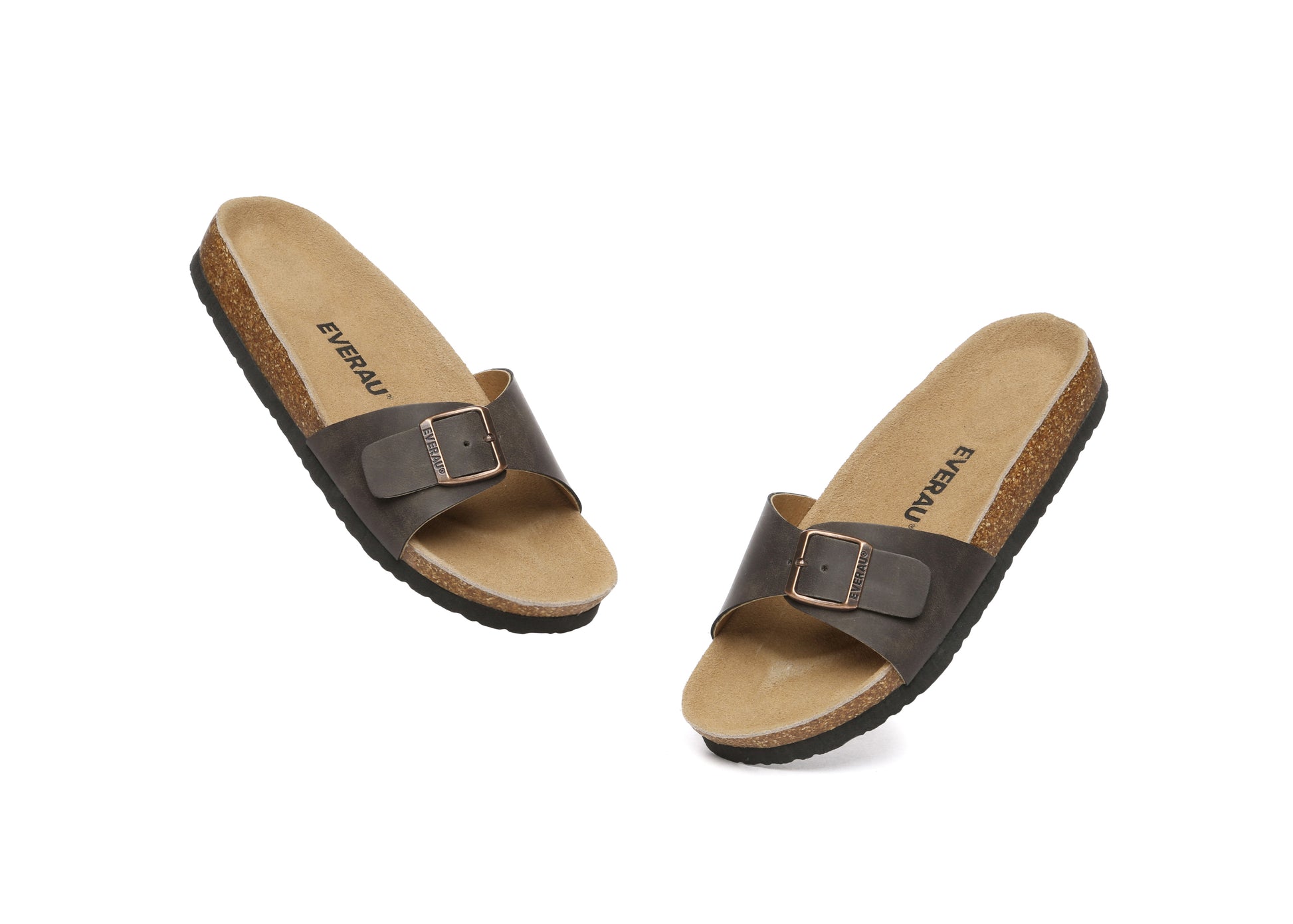 Everau Swan Leather Sandal in Brown
