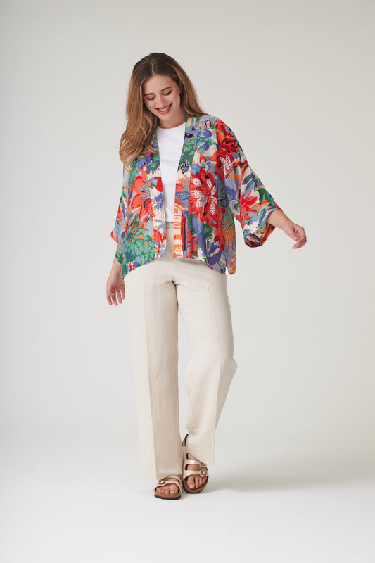 One Hundred Stars Tropicana blue kimono