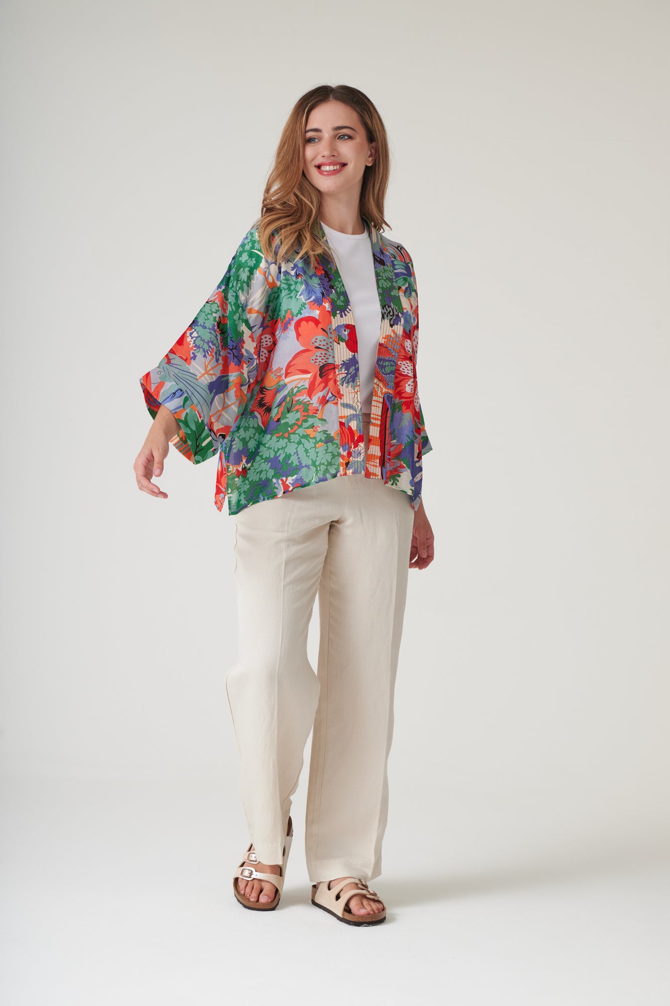 One Hundred Stars Tropicana blue kimono
