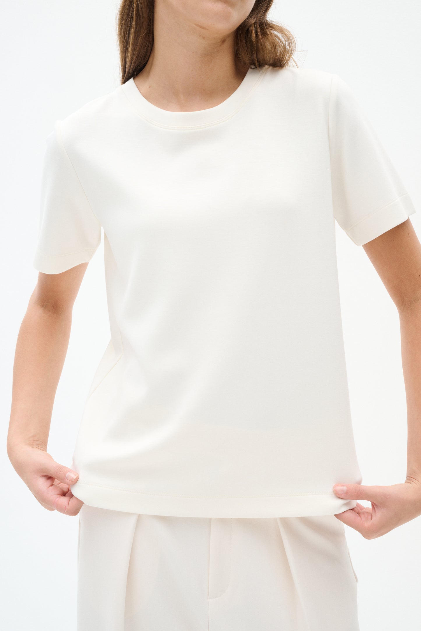 Vincent Karmen T-Shirt in White.  Crew neck and short sleeves