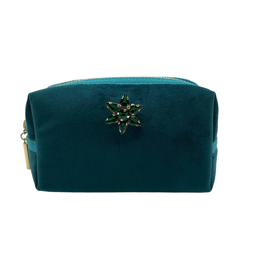 Sixton Teal make-up bag & sparkle star pin - Small