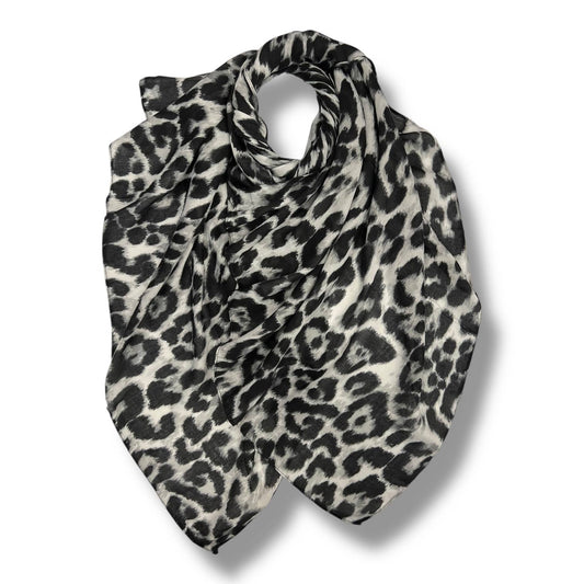 Classic leopard print scarf -Grey