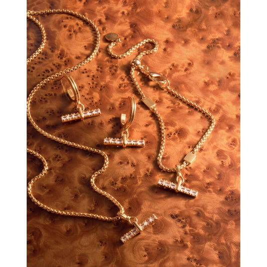 Katie Loxton Lustre Waterproof Gold T-Bar Bracelet