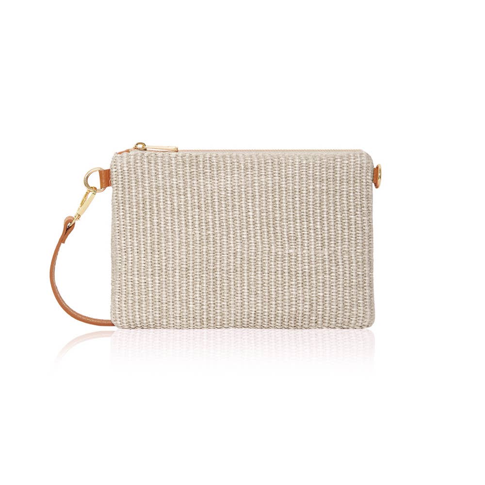 Italian Raffia & Leather Rectangular Bag
