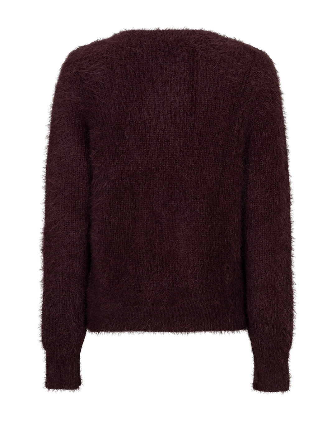 Red Button Fuzzy Cardigan available in Burgundy and Cream