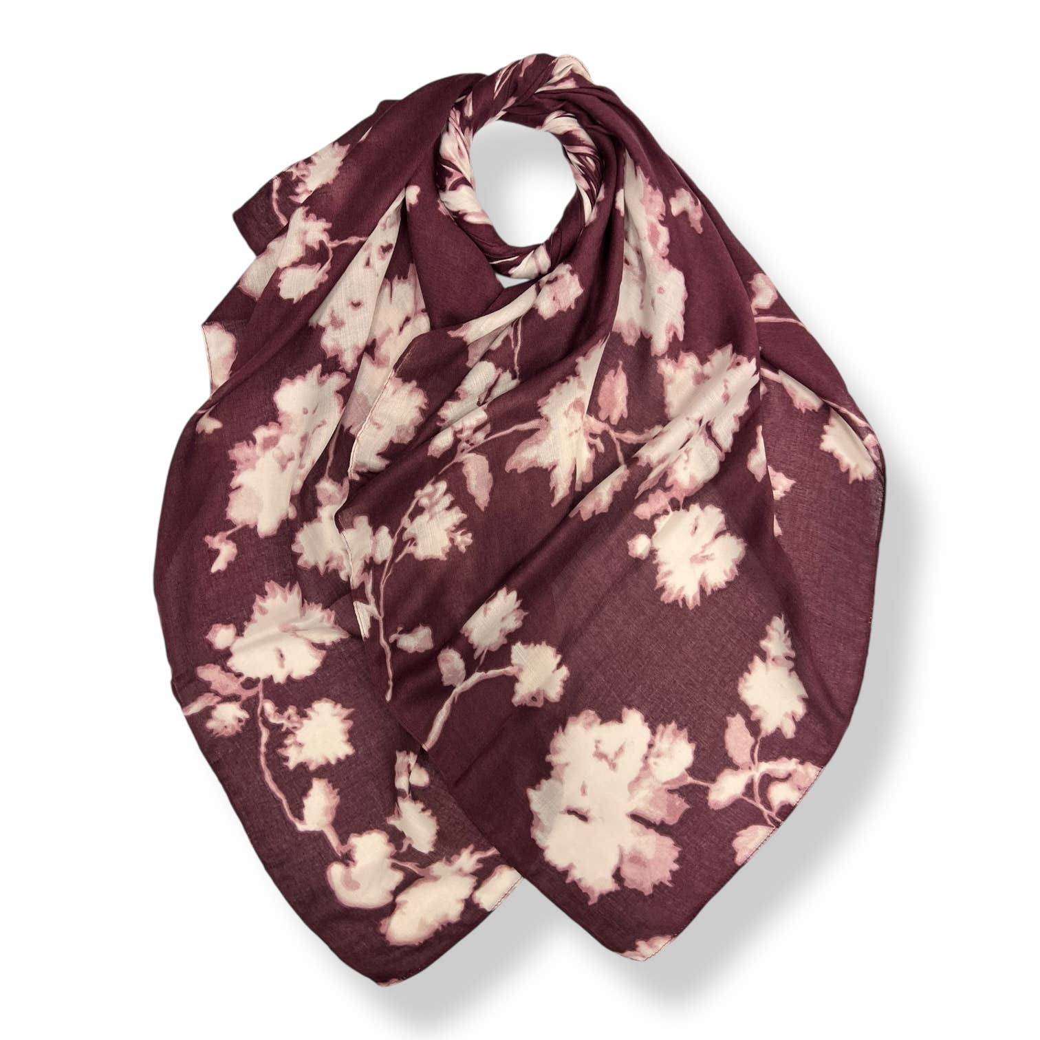 Floral patterned scarf on a white background