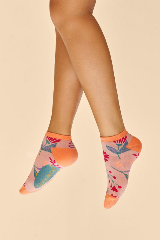 Powder Trainer Socks -Watercolour Flowers