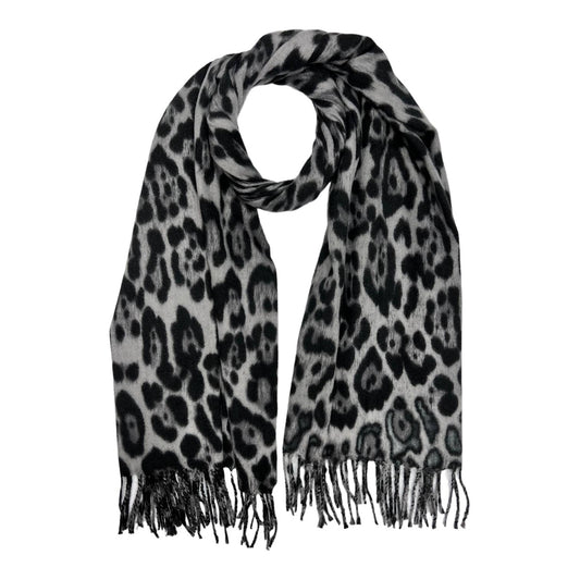 Classic Leopard Print Scarf - Black