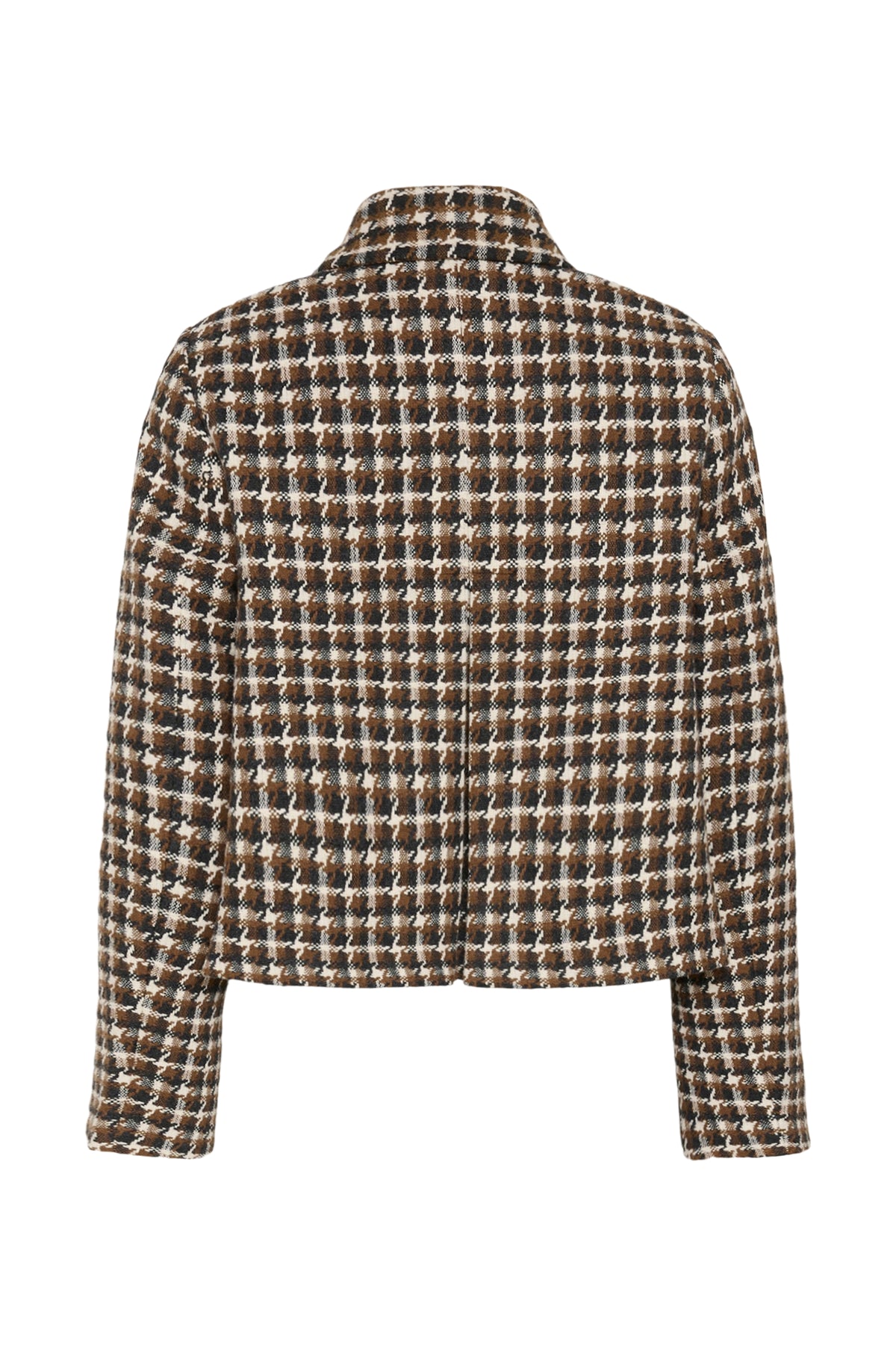 Inwear Carsonne checked cropped jacket in brown and black checks