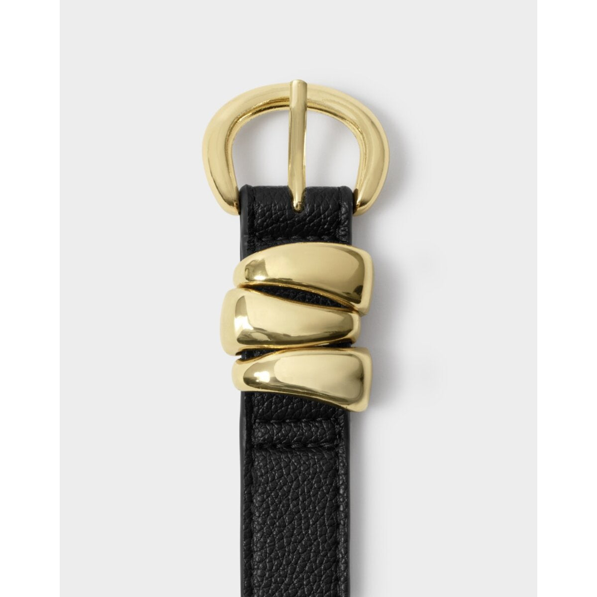 Katie Loxton Vegan Leather Belt with Organic Loops in Black