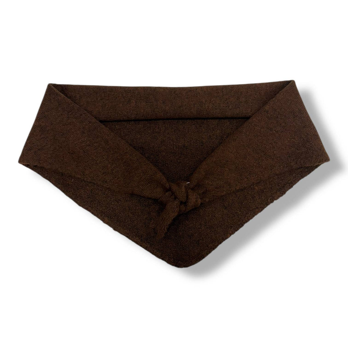 Triangle knitted wool scarf : Mocca