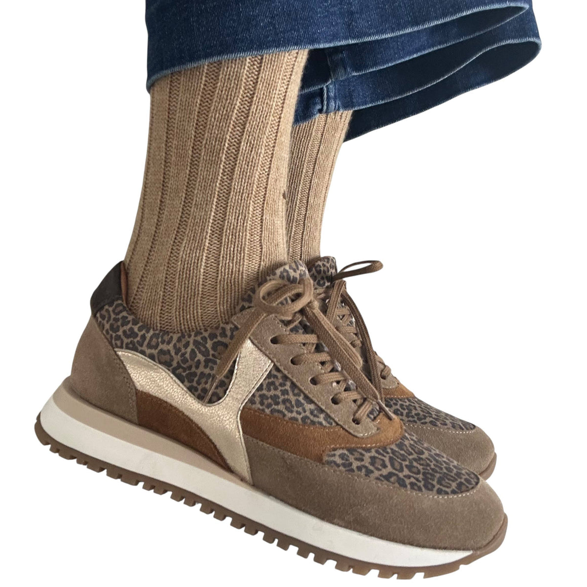 Sofia cashmere-blend pair of socks: Rust