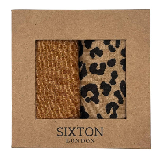 Copper Tokyo & Sand Leopard sock box duo - Default Title